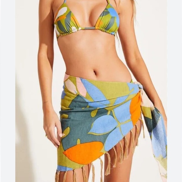 NWT Sirena Tassel Linen Sarong Matisse - Picture 1 of 7